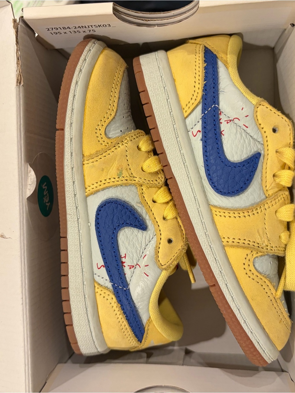 Jordan Low OG SP Canary Yellow & Blue Toddler Sneakers